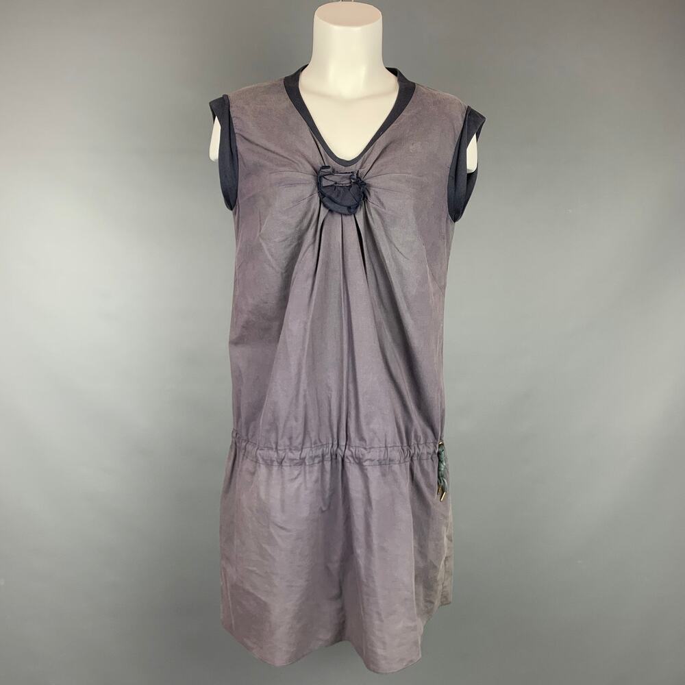 BRUNELLO CUCINELLI Size L Purple Cotton / Lycra Sleeveless Dress